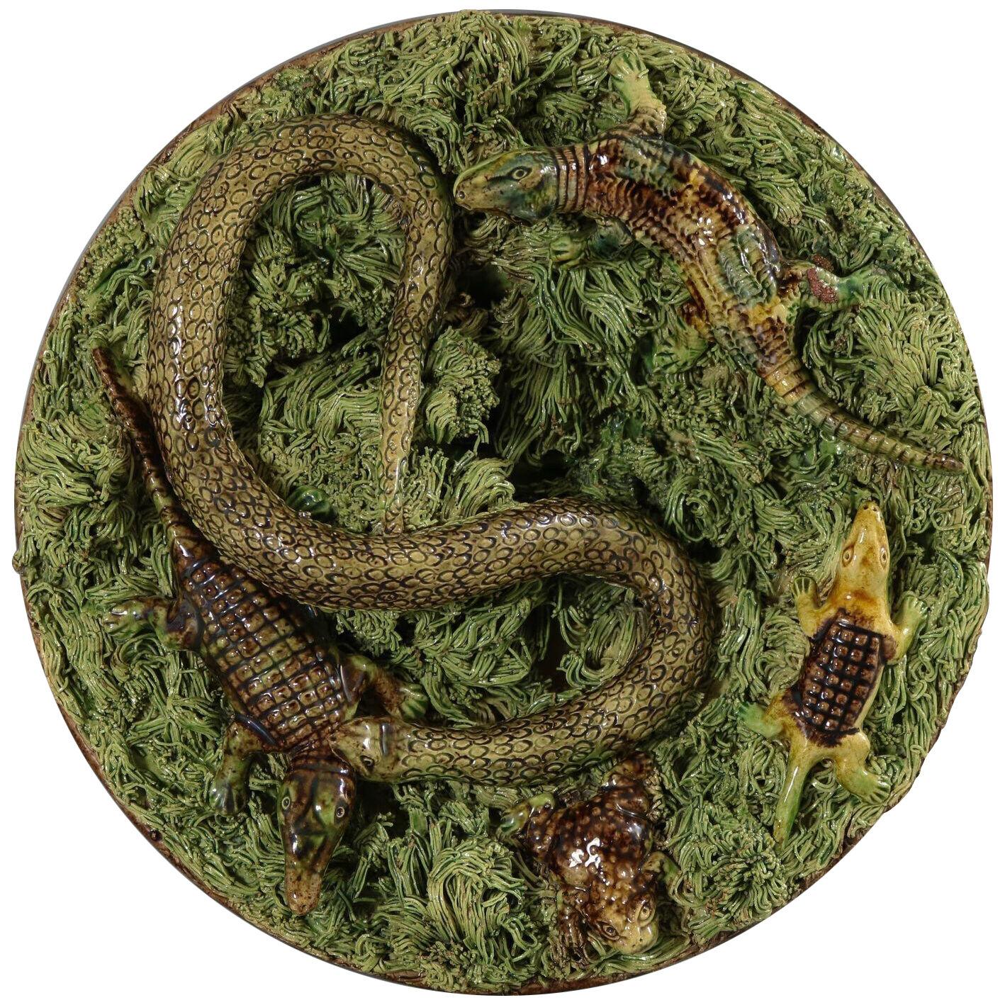 Mafra Palissy Majolica Snake & Reptiles Wall Plate