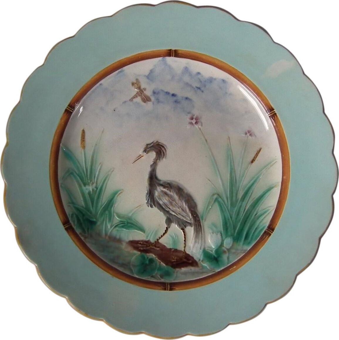 Wedgwood Majolica Heron Plate