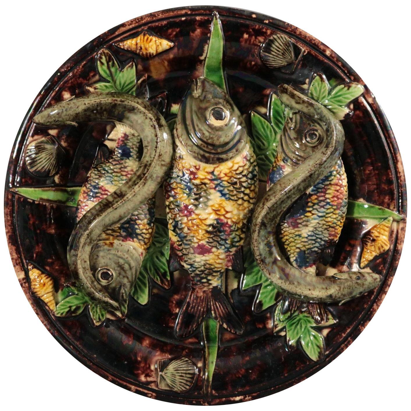 Mafra Palissy Majolica Fishes and Eels Wall Plate