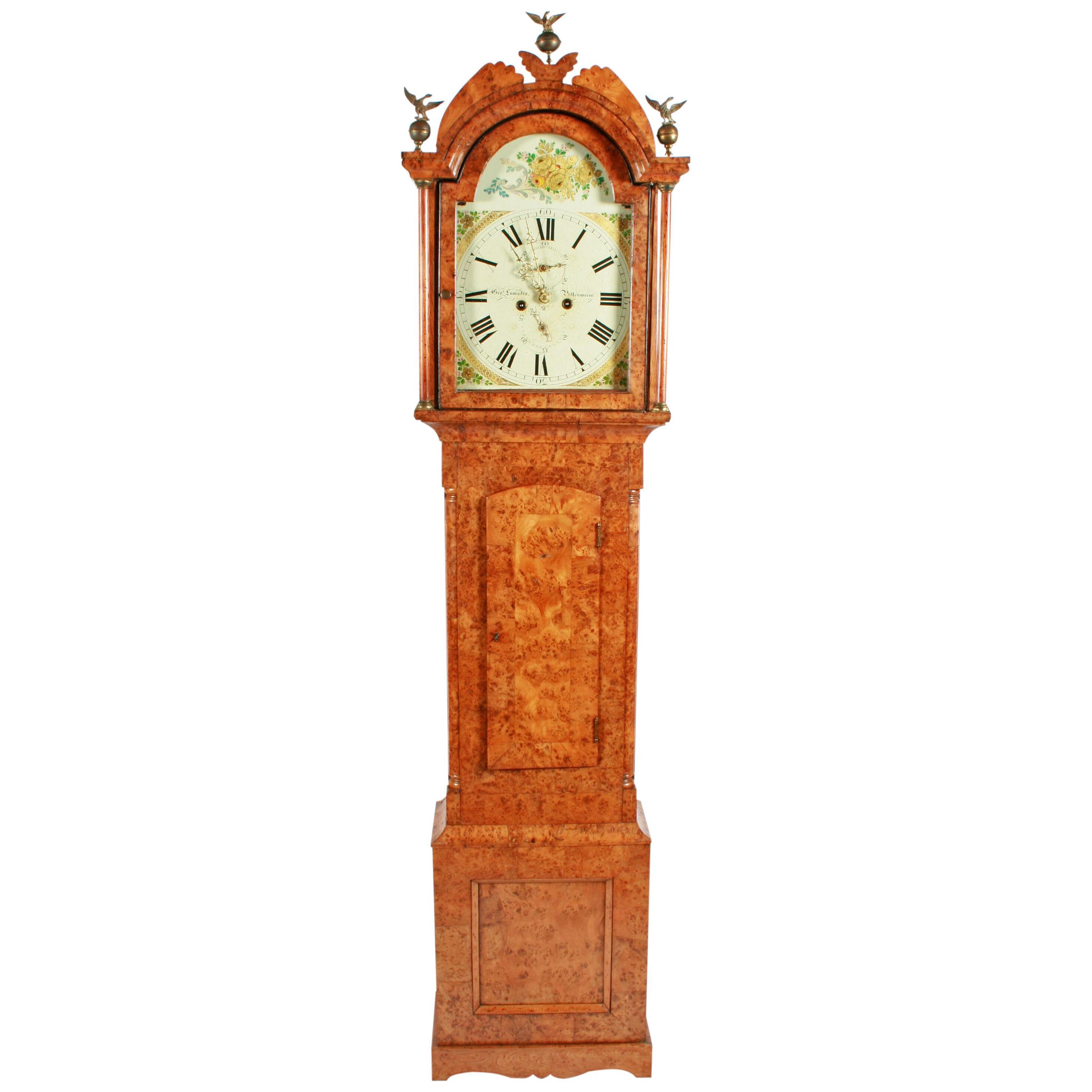 Unusual Burr Elm Grandfather Clock