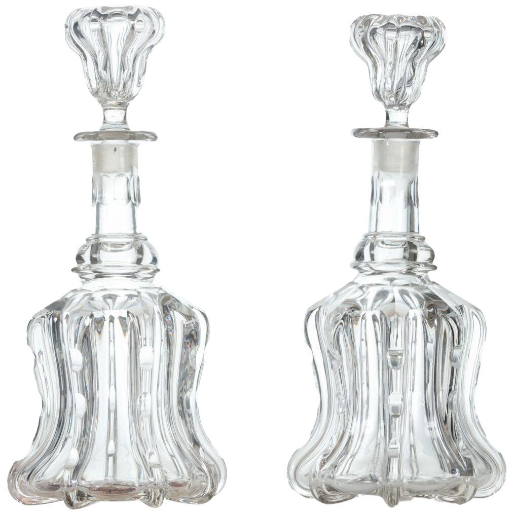 Pair of 'Newcastle' Design Glass Decanters