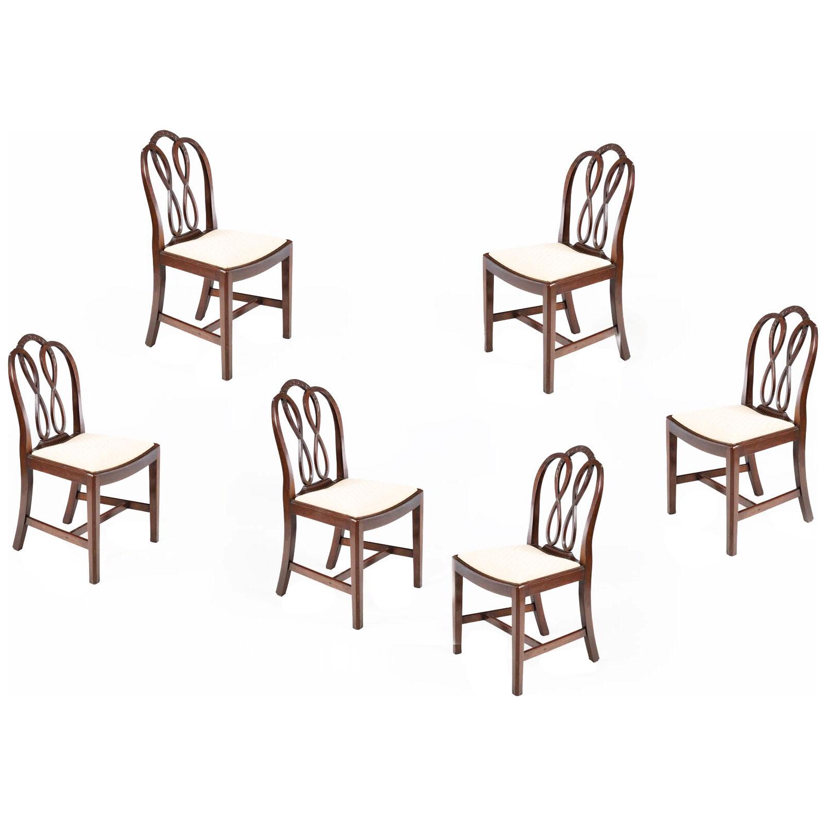Early 19th Century Set of Eight Mahogany Hepplewhite-Style Dining Chairs