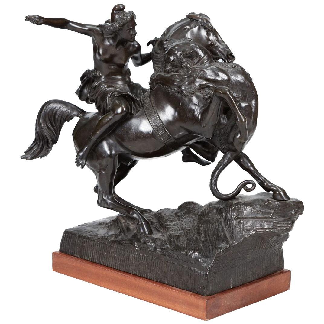 Amazone zu Pferde, Bronze Equestrian Statue after August Kiss 'German,1802-1865'