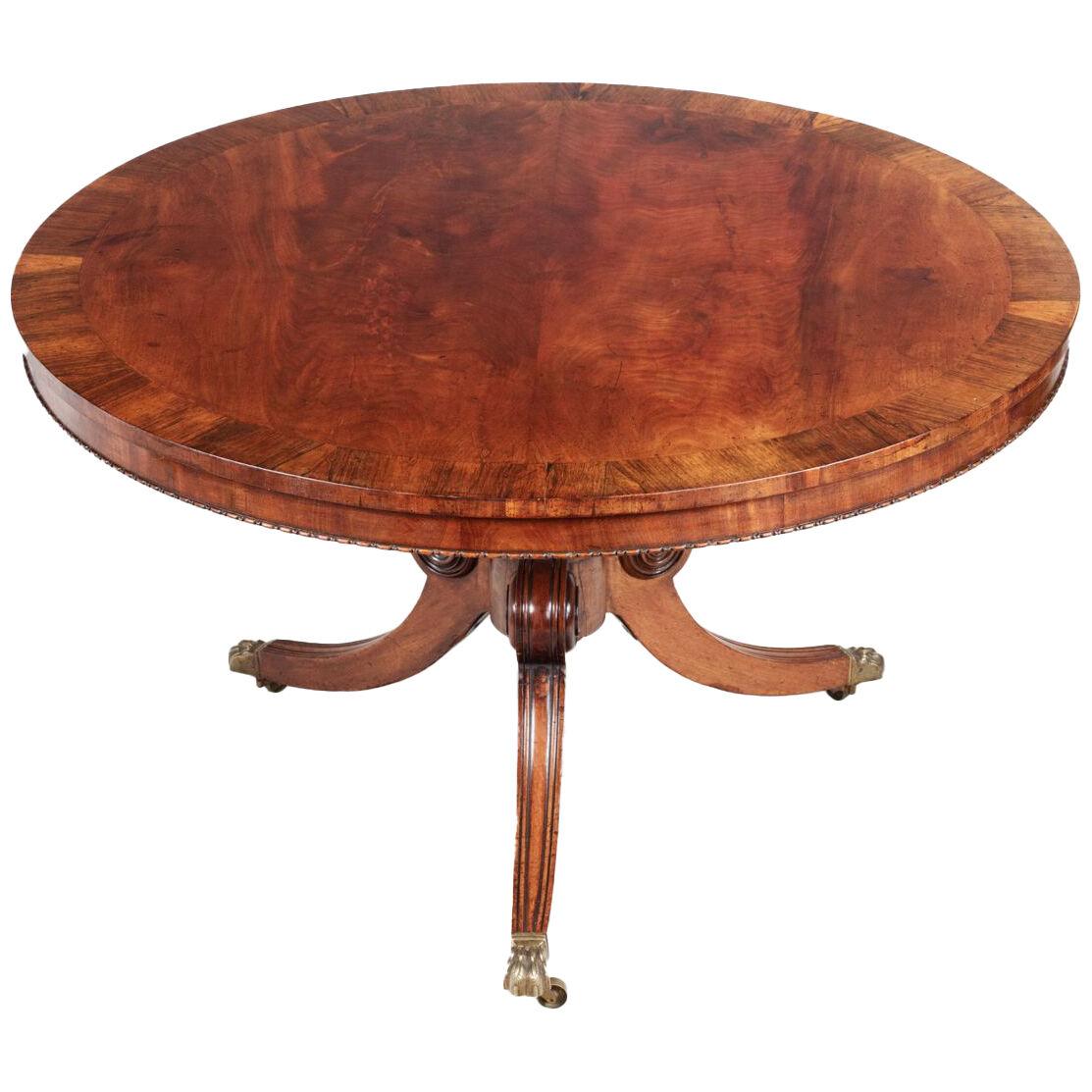 19th Century Mahogany & Rosewood Tip-Up Dining Table