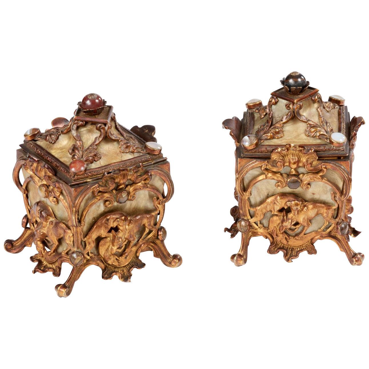 Pair of French Early 19th Century Jewellery Caskets