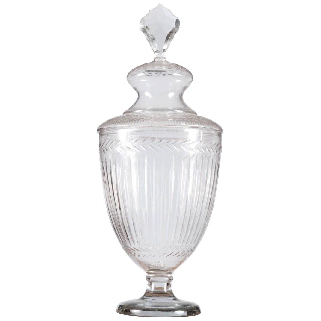 19th Century Etched Glass Bonboniere