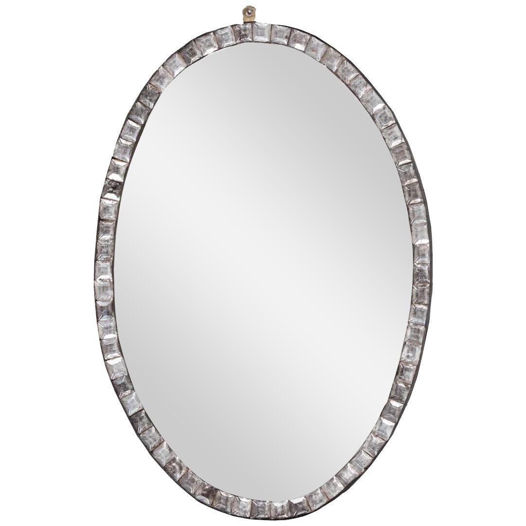 Irish Waterford Mirror With Clear Glass Studs