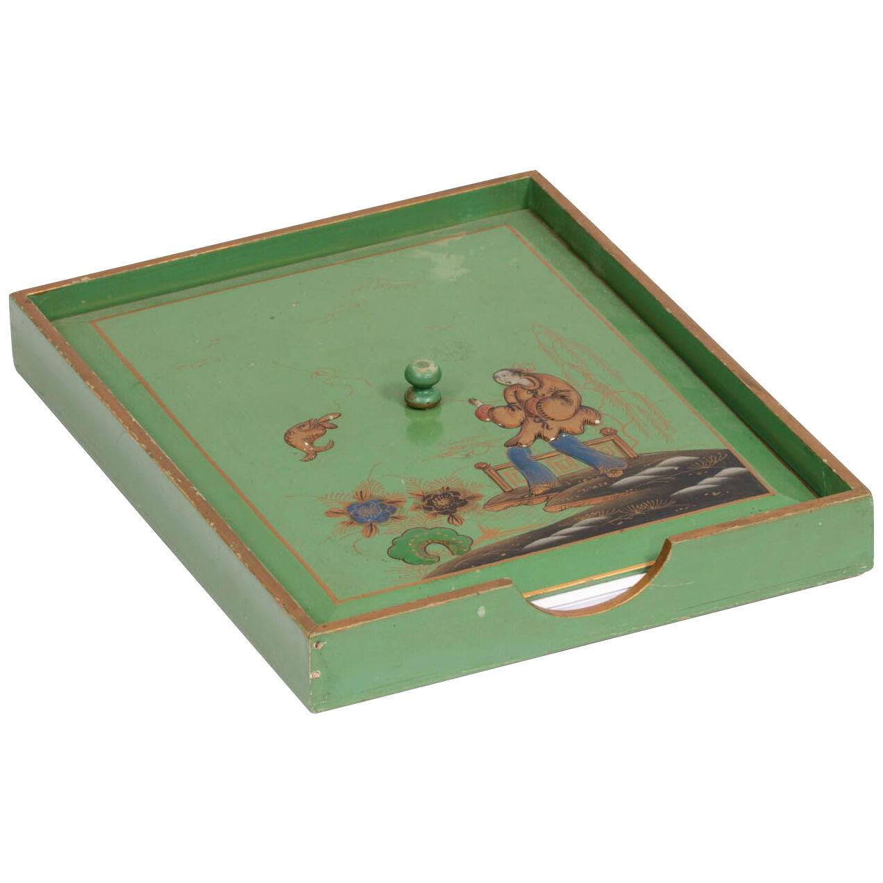 Late 19th Century Oriental Style Paper Tray With Lid