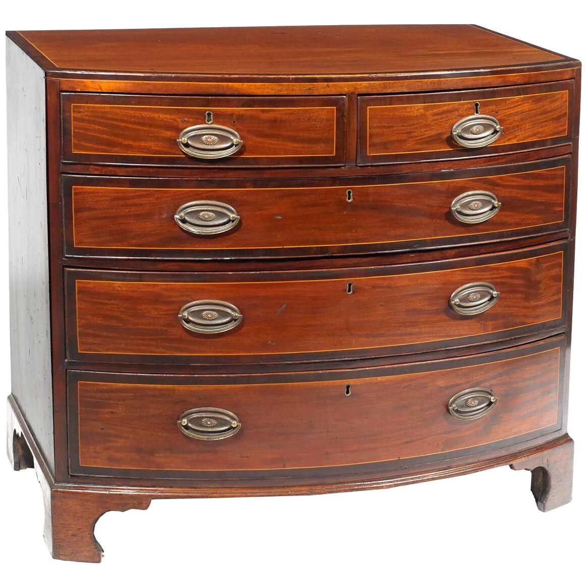 Early 19th Century Bowfront Chest of Drawers after Thomas Sheraton