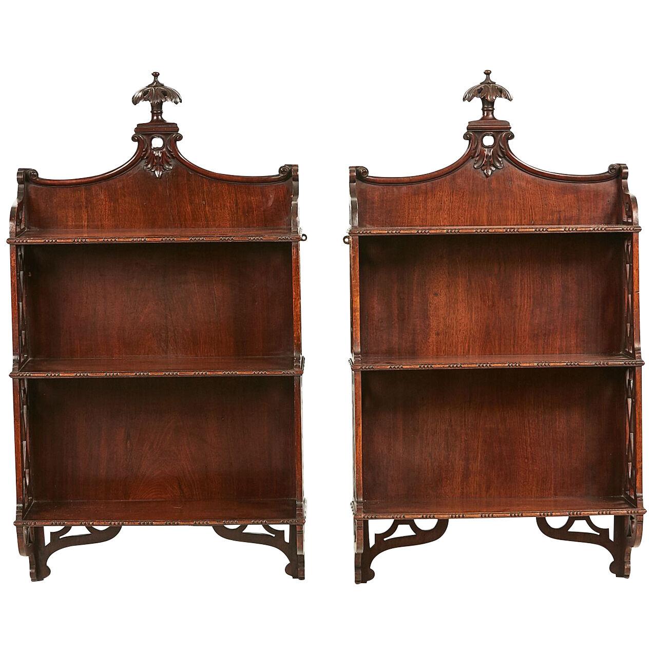 Early 19th Century William IV Pair of Hanging Wall Shelves