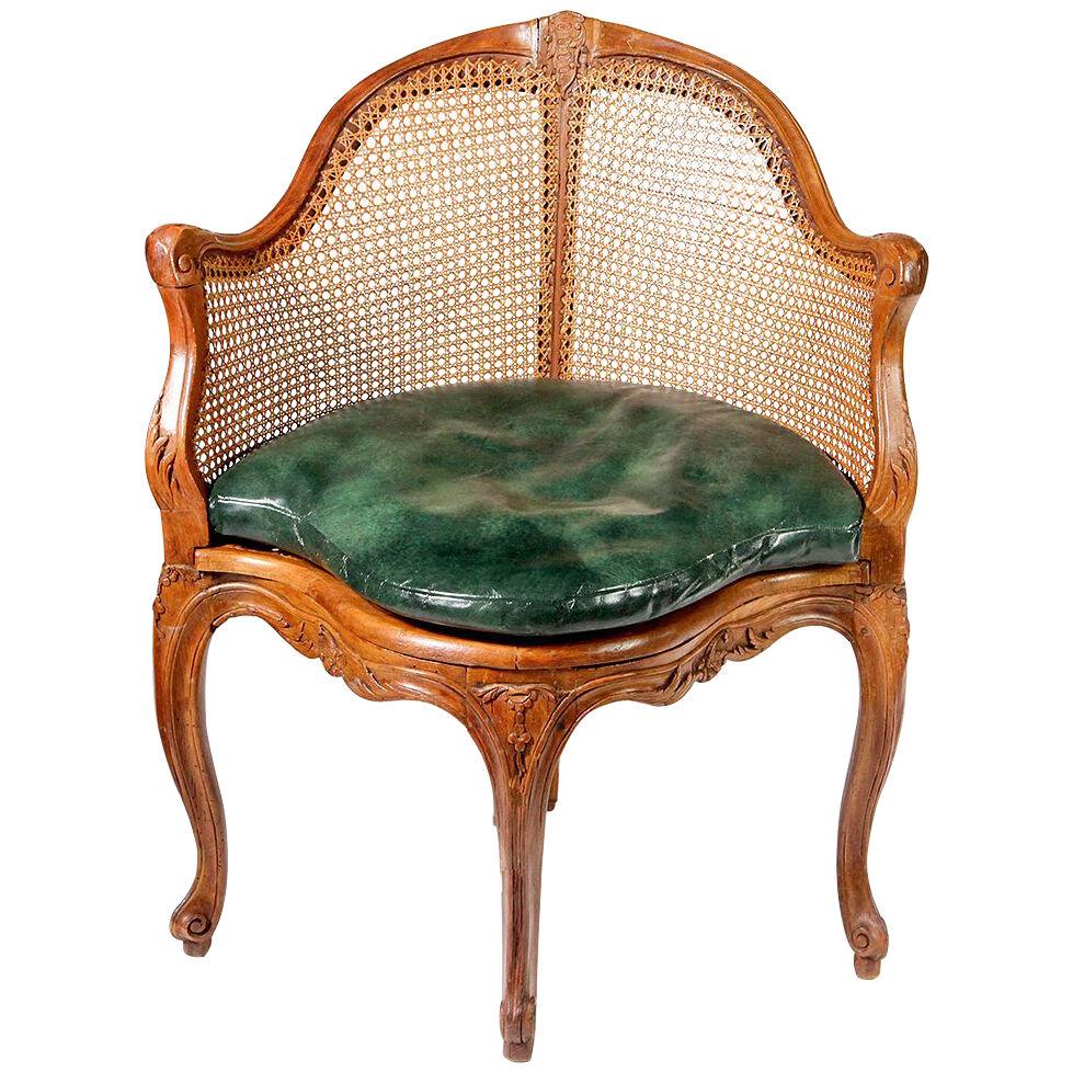 FRENCH CANED CORNER CHAIR