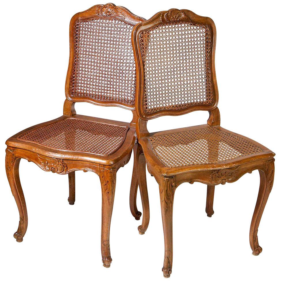 FRENCH LOUIS XV CANED CHAIRS