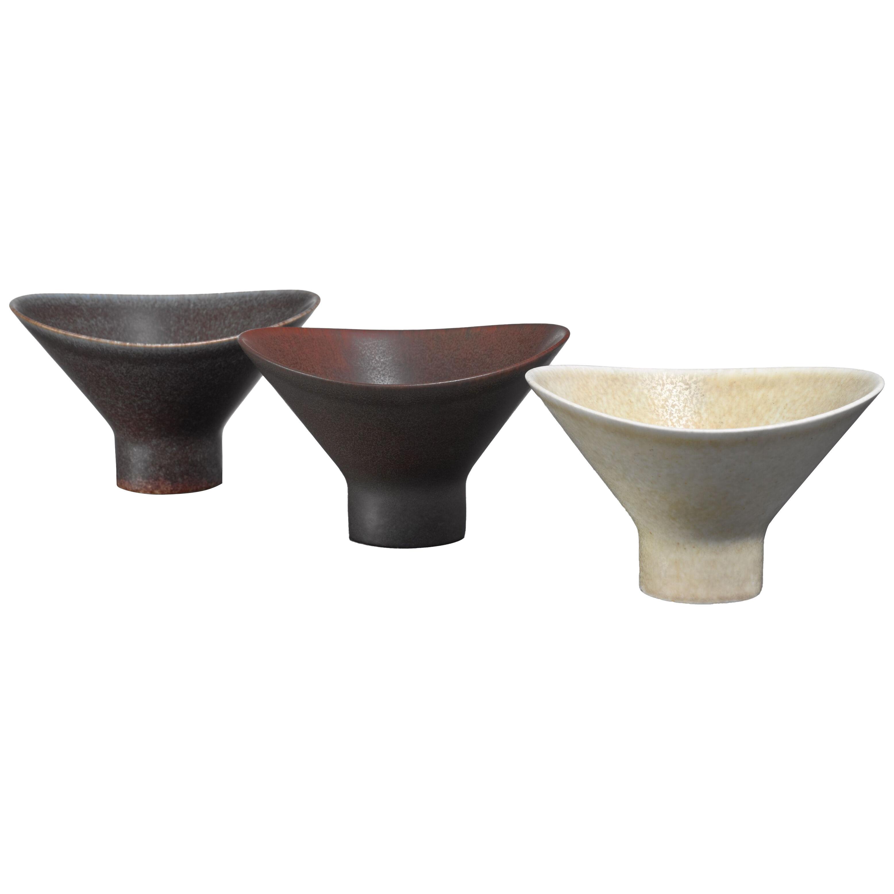 Carl-Harry Stålhane set of three ceramic bowls, Sweden