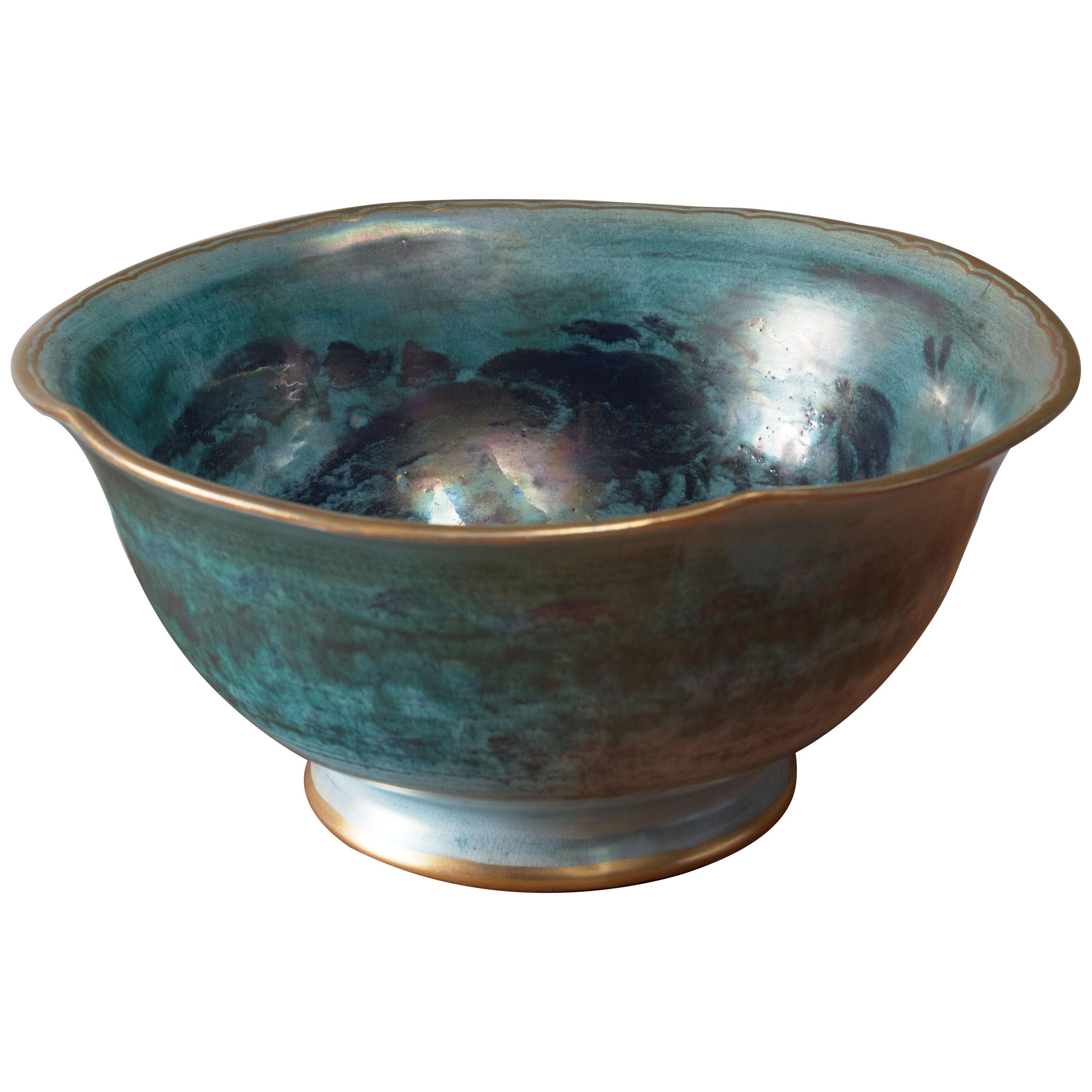 Josef Ekberg Large Lustreware Ceramic Bowl for Gustavsberg, Sweden, 1929