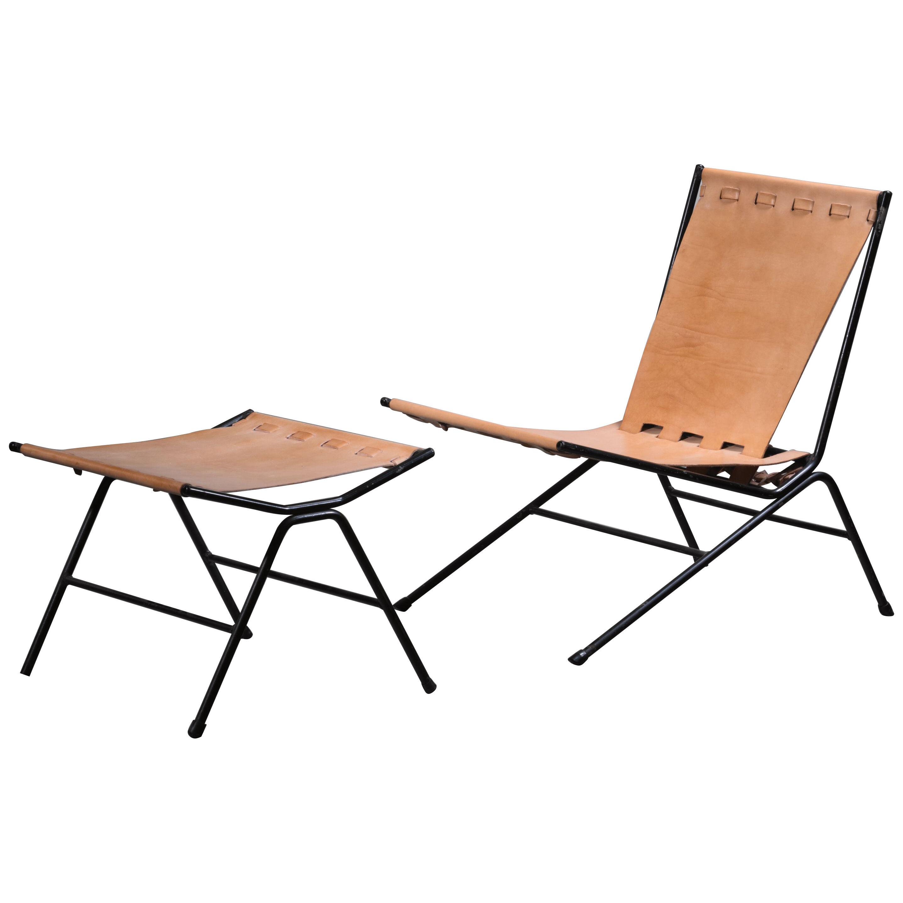 Allan Gould Lounge Chair with Ottoman, US, 1950s