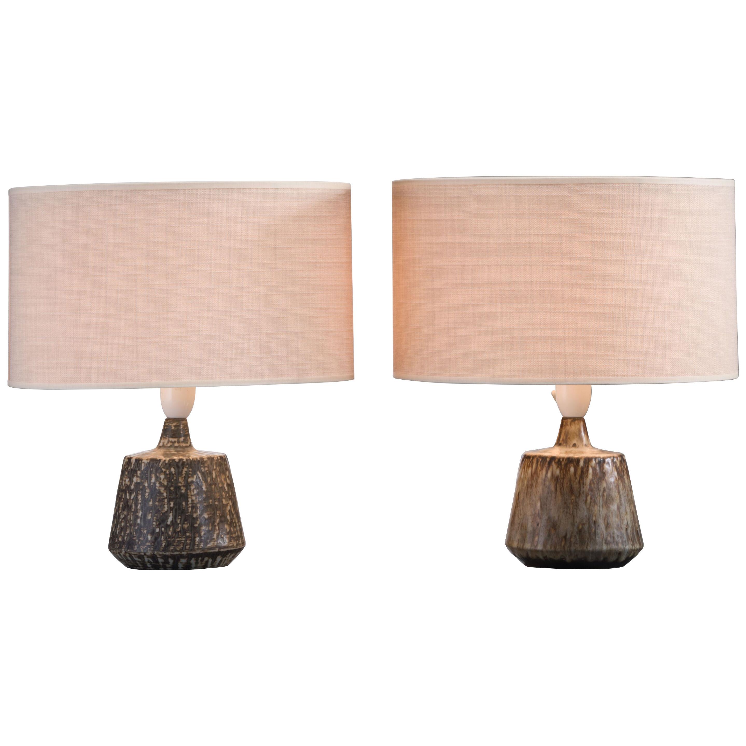 Gunnar Nylund a-synchronic pair of ceramic table lamps, Sweden