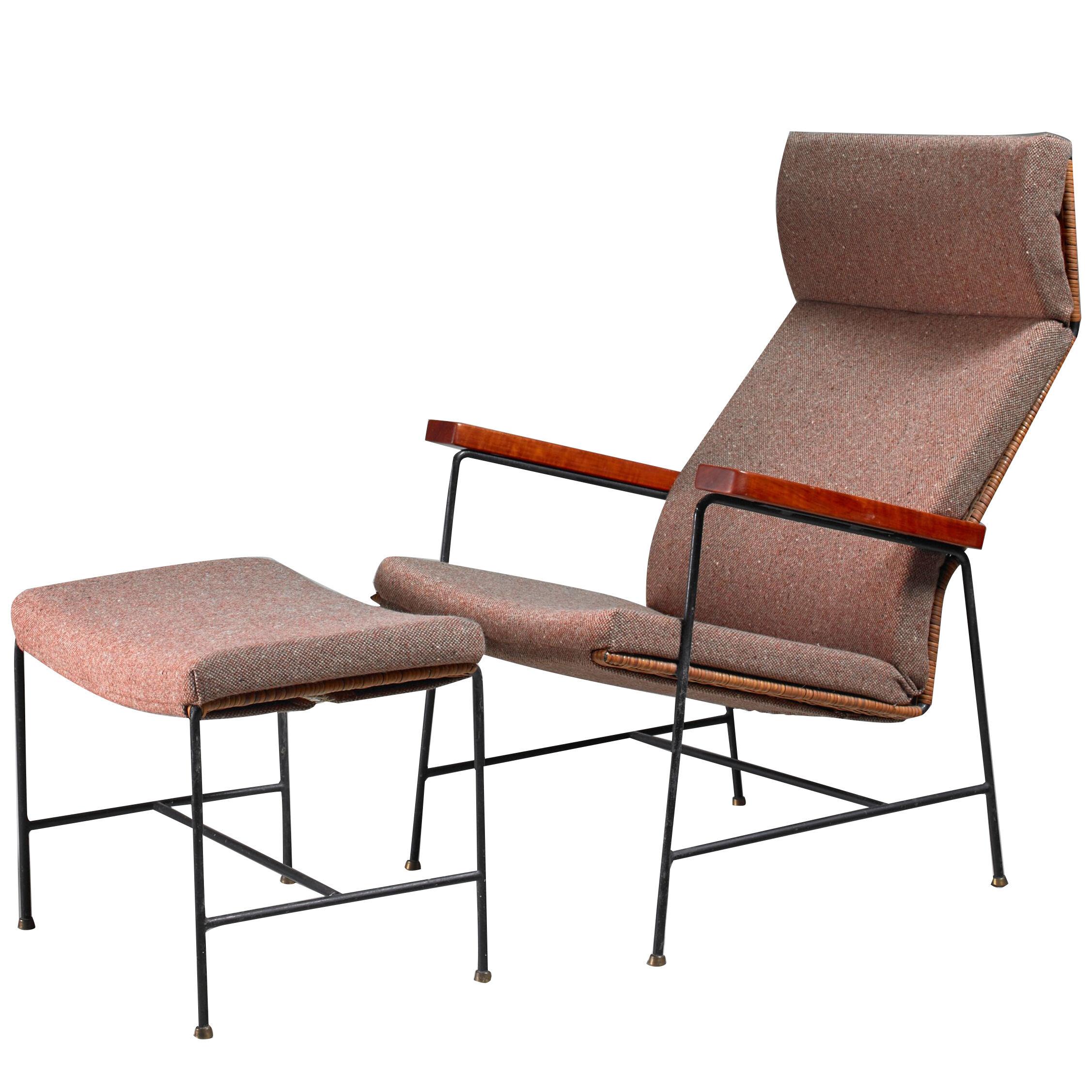Arden Riddle Lounge Chair with Ottoman, US, 1960s