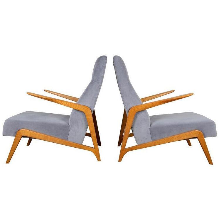 LOUNGE CHAIRS, A PAIR, ITALY 1960/70S