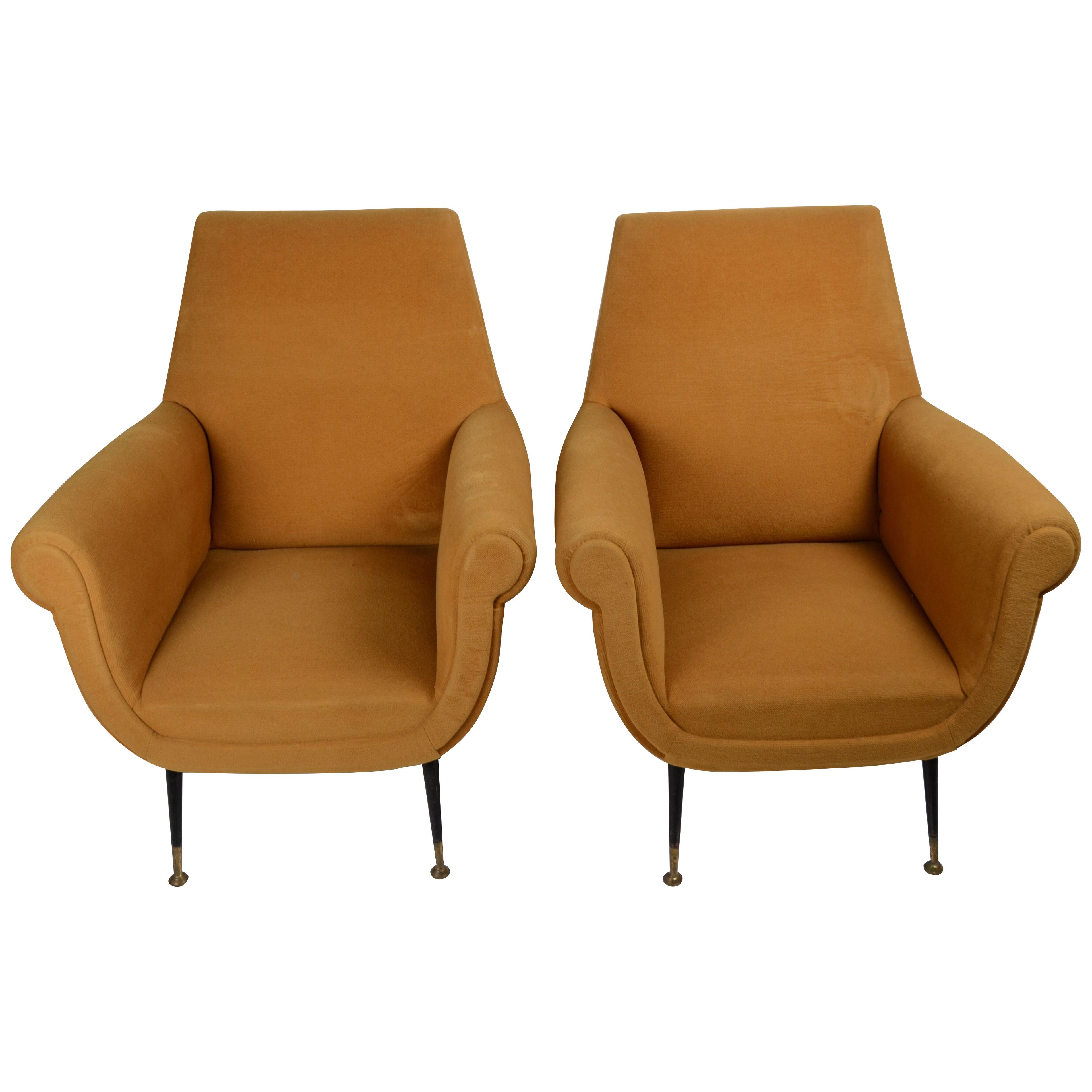 LOUNGE CHAIRS, 4 PIECES AVAILABLE, ITALY, 1950S