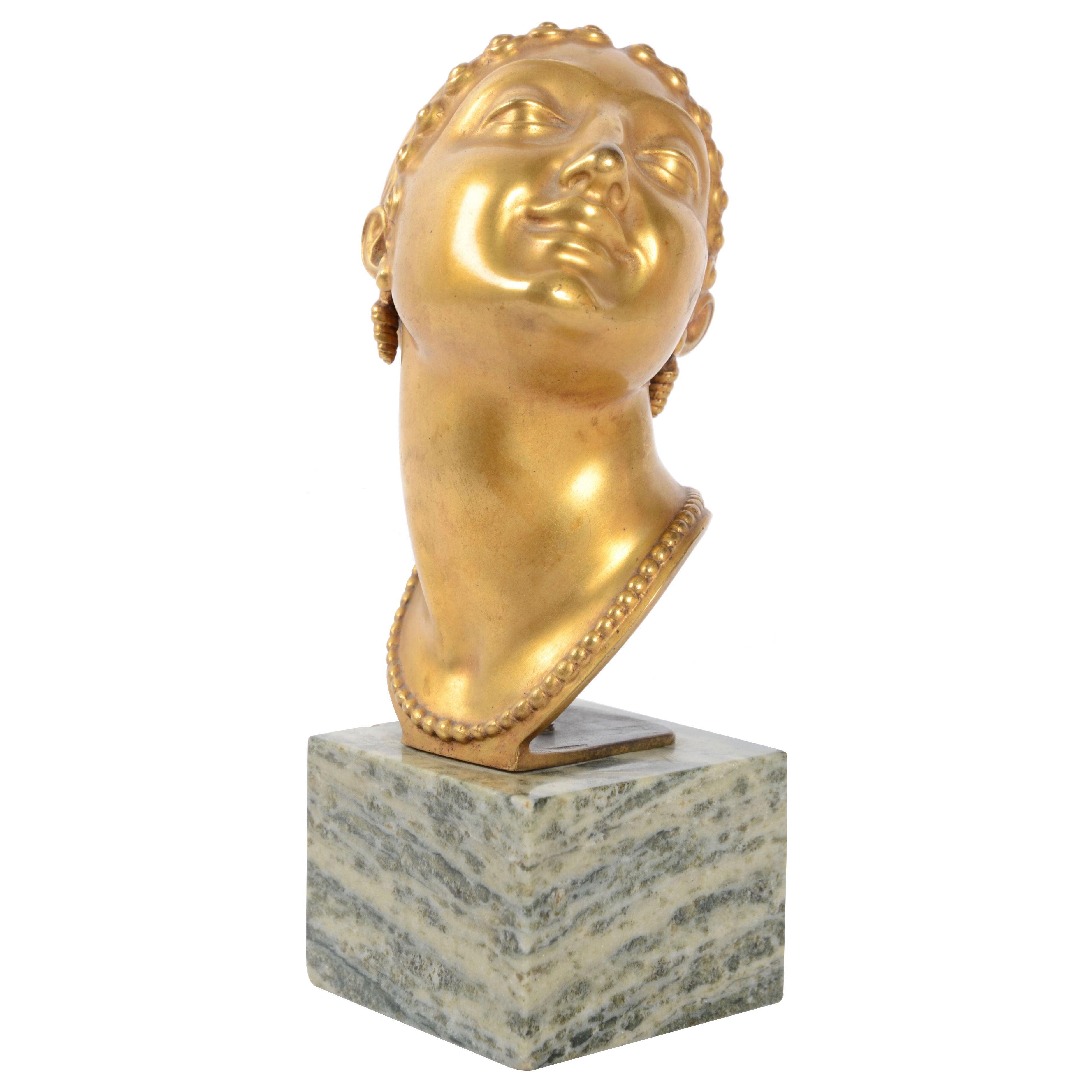 Olof Ahlberg, Sculpture, Gilded Bronze, Herman Bergman, 1920