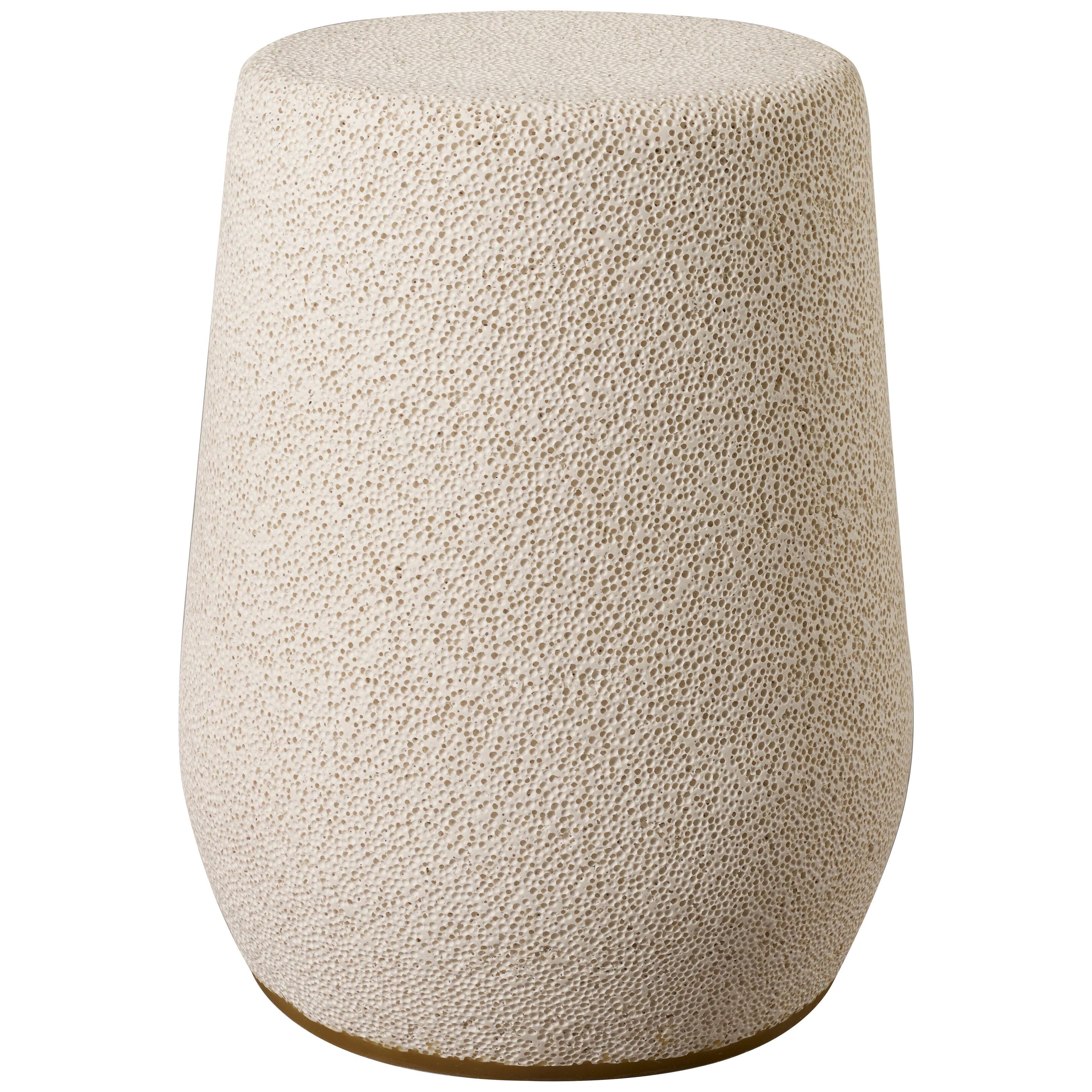 'Lightweight Porcelain' Stool and Side Table (Morning Dew White-LP25)