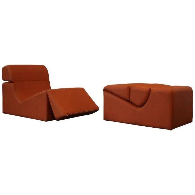 1970s, Set of 2 Armchairs by Jean-Paul Barray