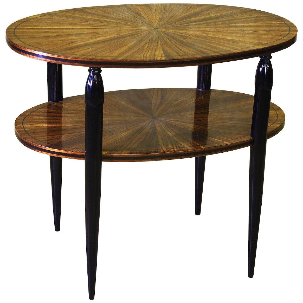 (Attributed to) Maurice Dufrene oval two-tiered table