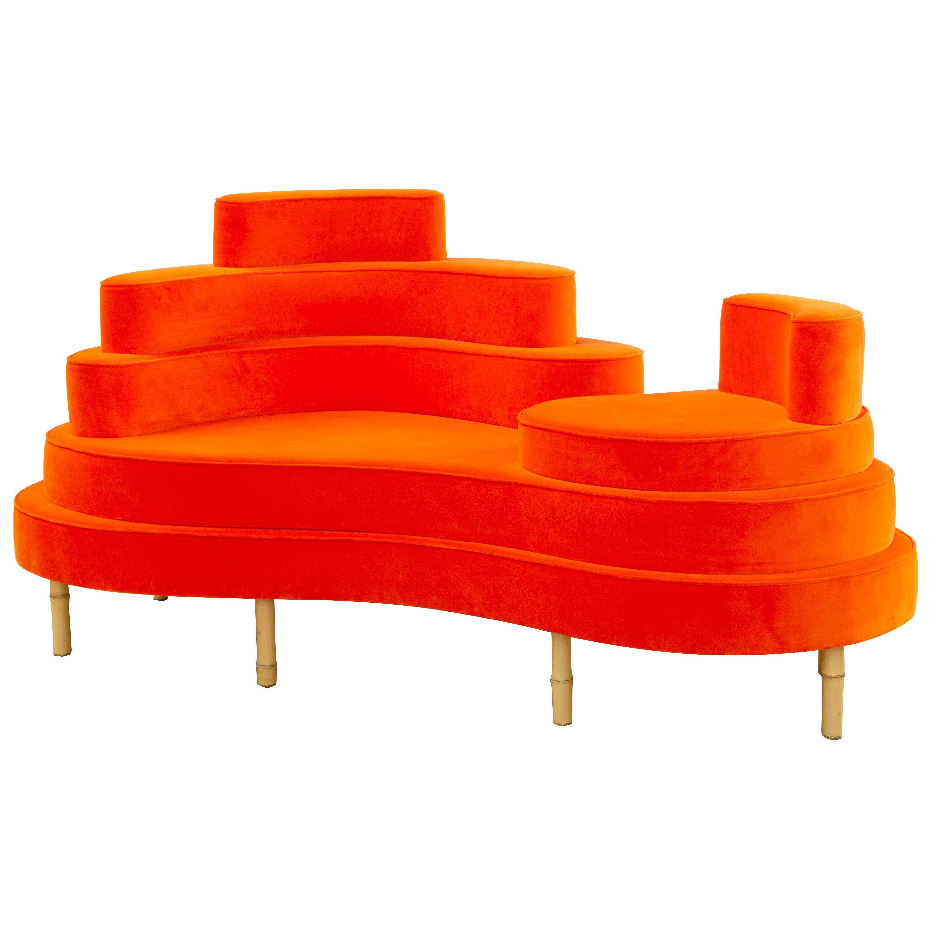 BATIKI bright orange - chaiselongue / sofa island