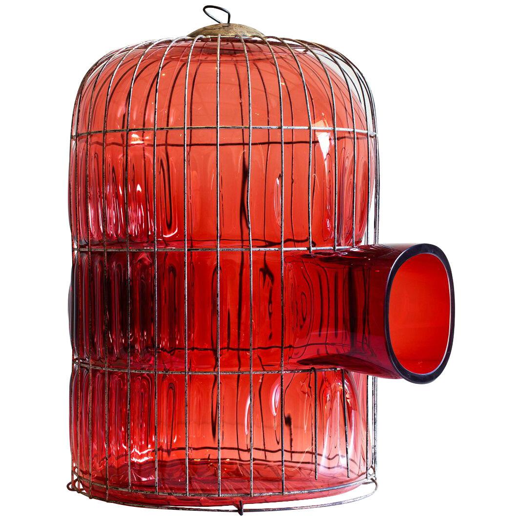 RED LARGE GLASS CAGE
