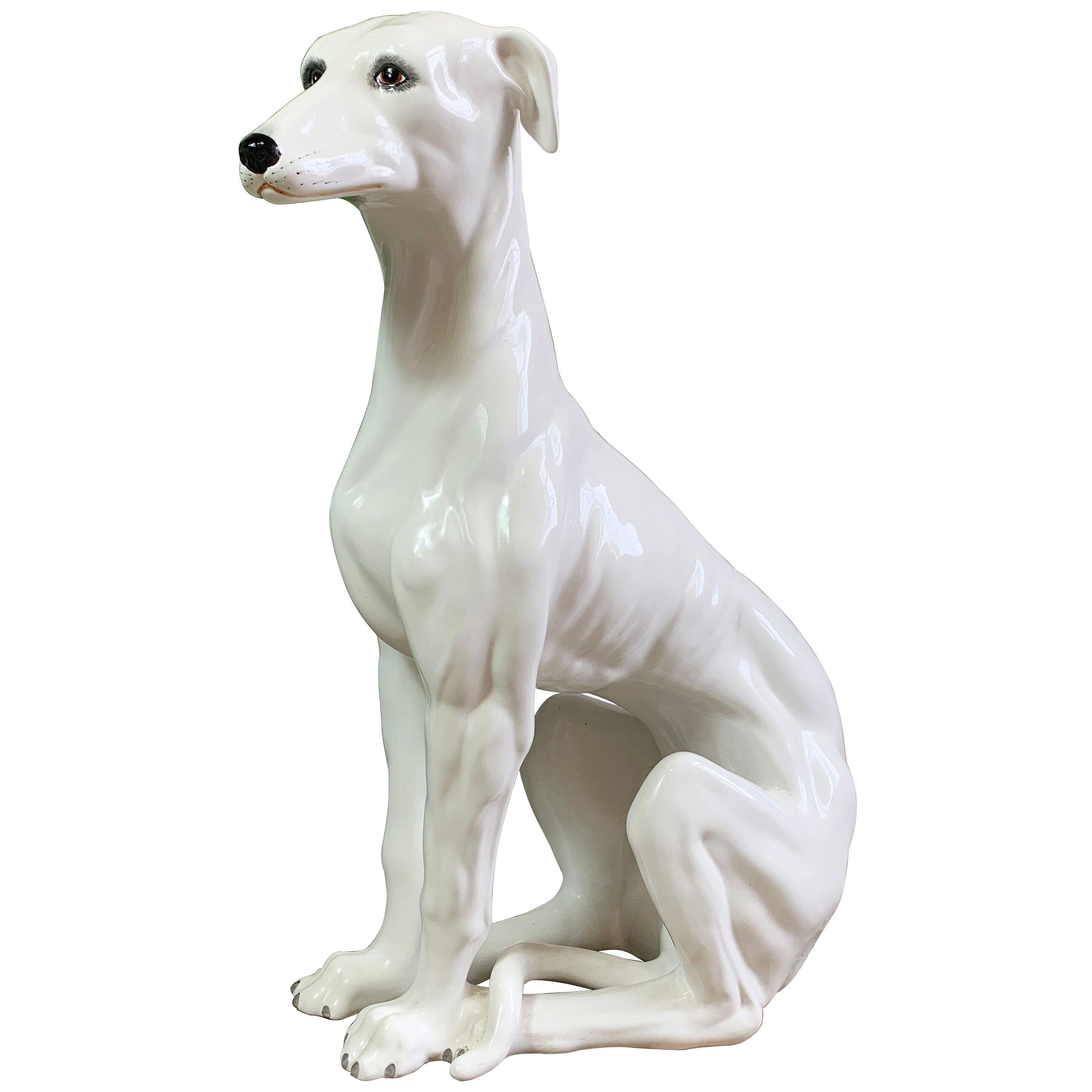  Italian 1960's Hand Made Ceramic Greyhound