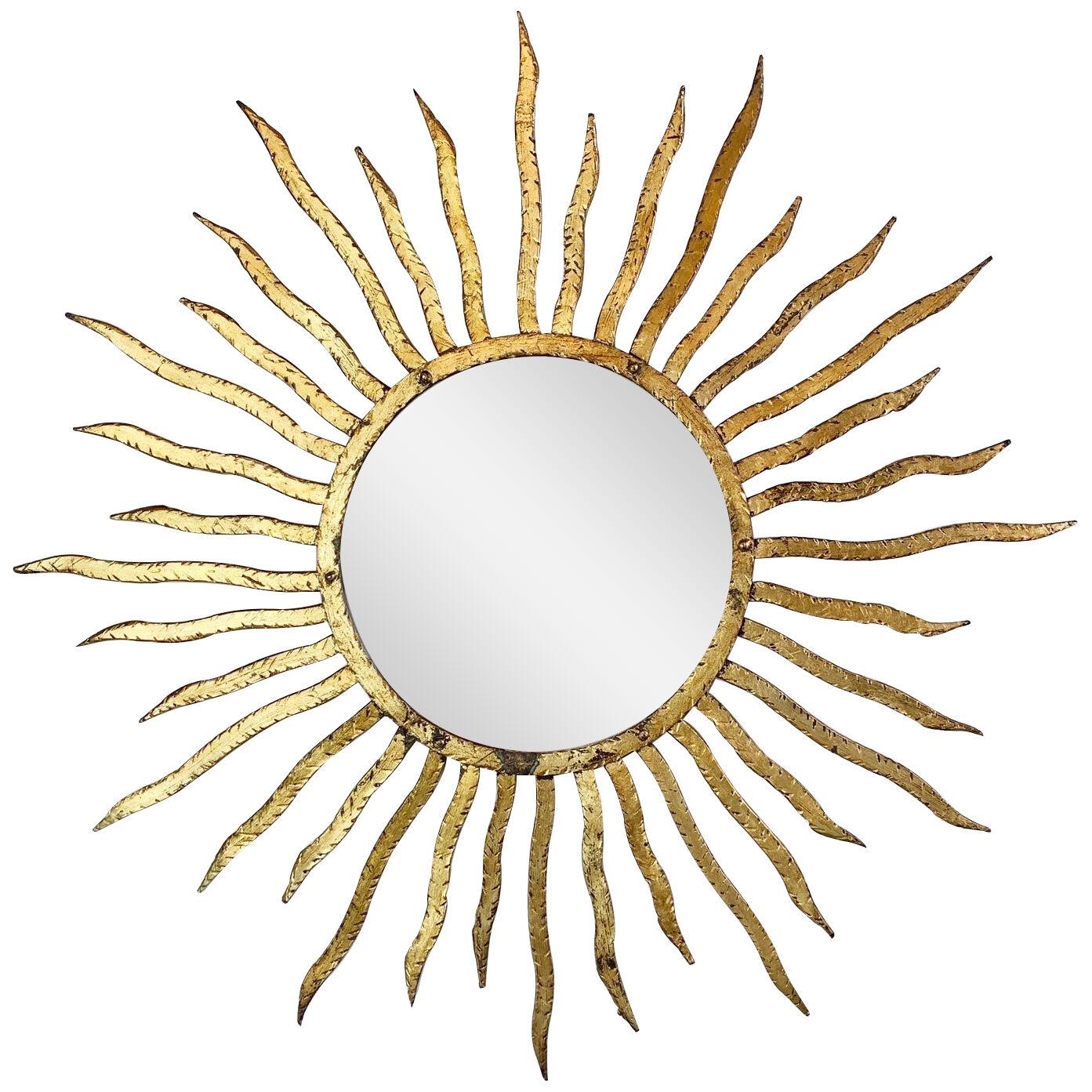 1950’s Spanish Gilt Iron Sunburst Mirror