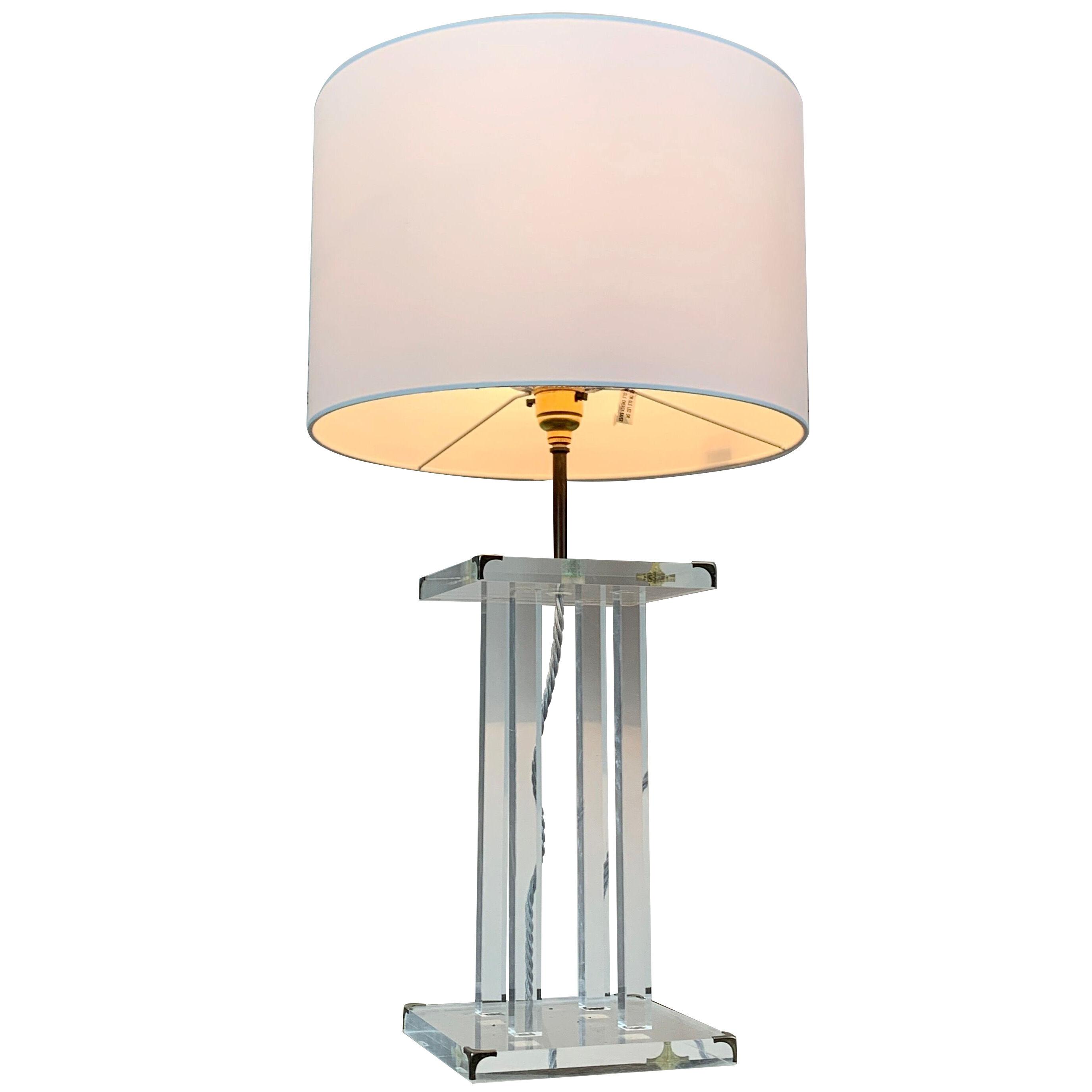 David Lange for Roche Bobois Lucite Table Lamp