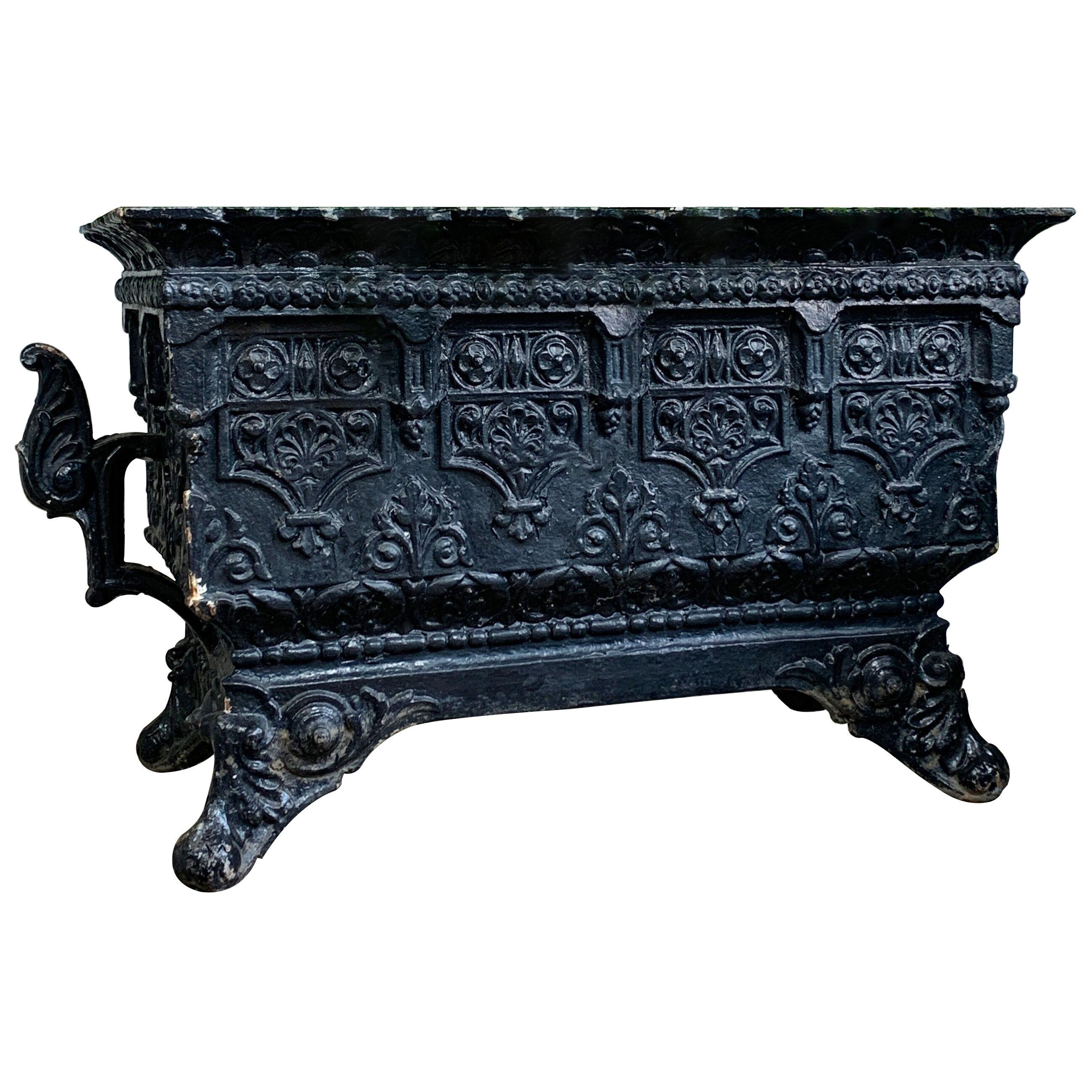 19th Century Large Scale French Cast Iron Footed Jardiniere