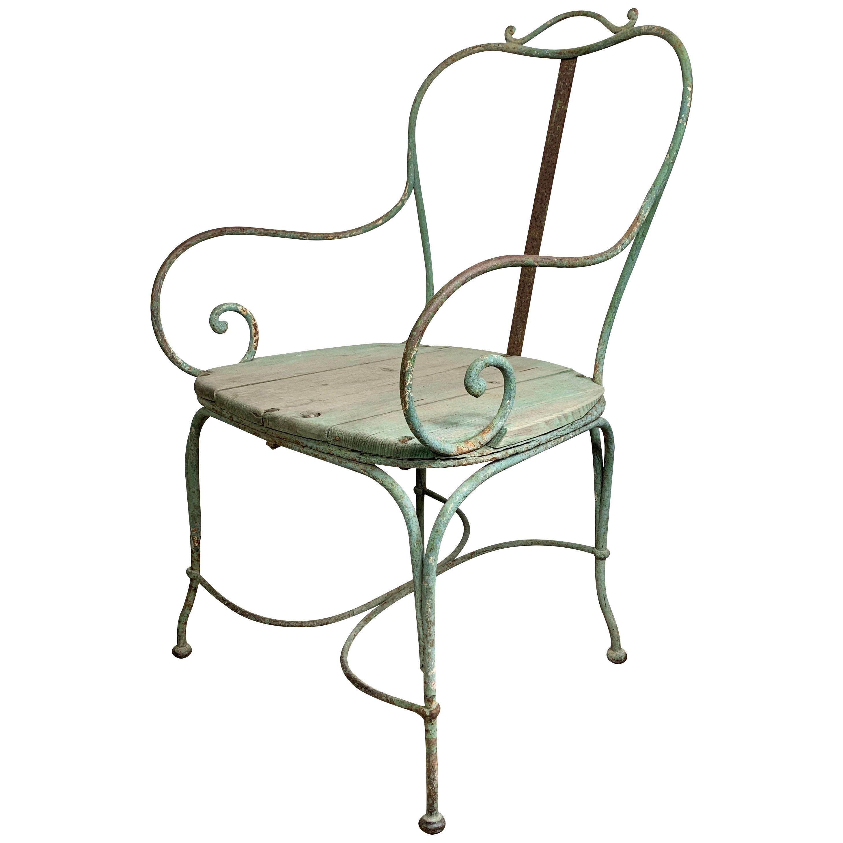 18th Century Chateau Ironwork Garden Chair