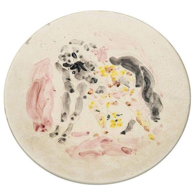 Marcel Vertès Beautiful Ceramic Dish to the Horse, circa 1950