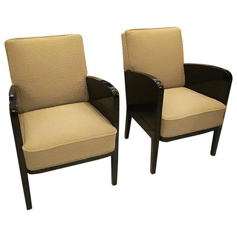 Damon and Berteaux Art Deco Pair of Armchairs, French, circa 1930