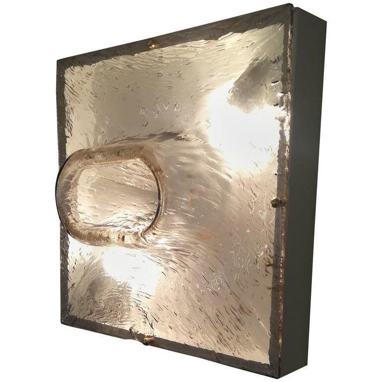 Murano Glass Sconce on Metal Box