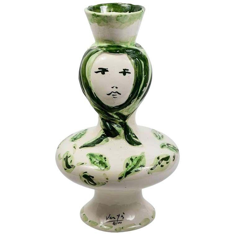 Marcel Vertes Gorgeous Vase in Ceramic, French, circa 1950