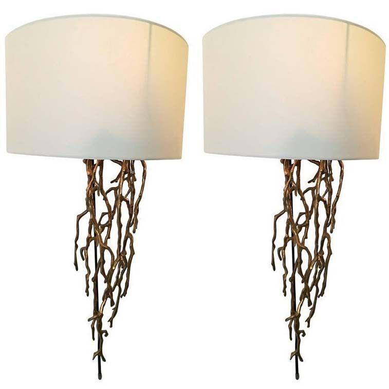 Pair of Brass Sconces Coral Model