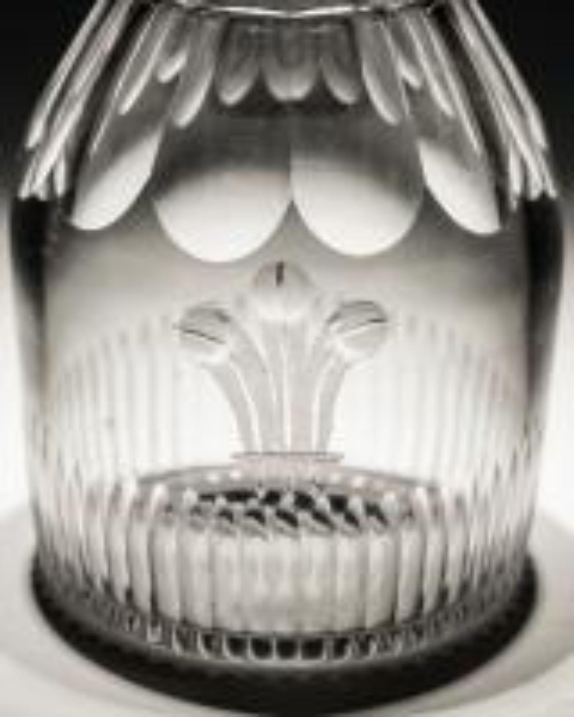 Cut Glass Georgian Decanter Engraved with the Prince of Wales Feathers