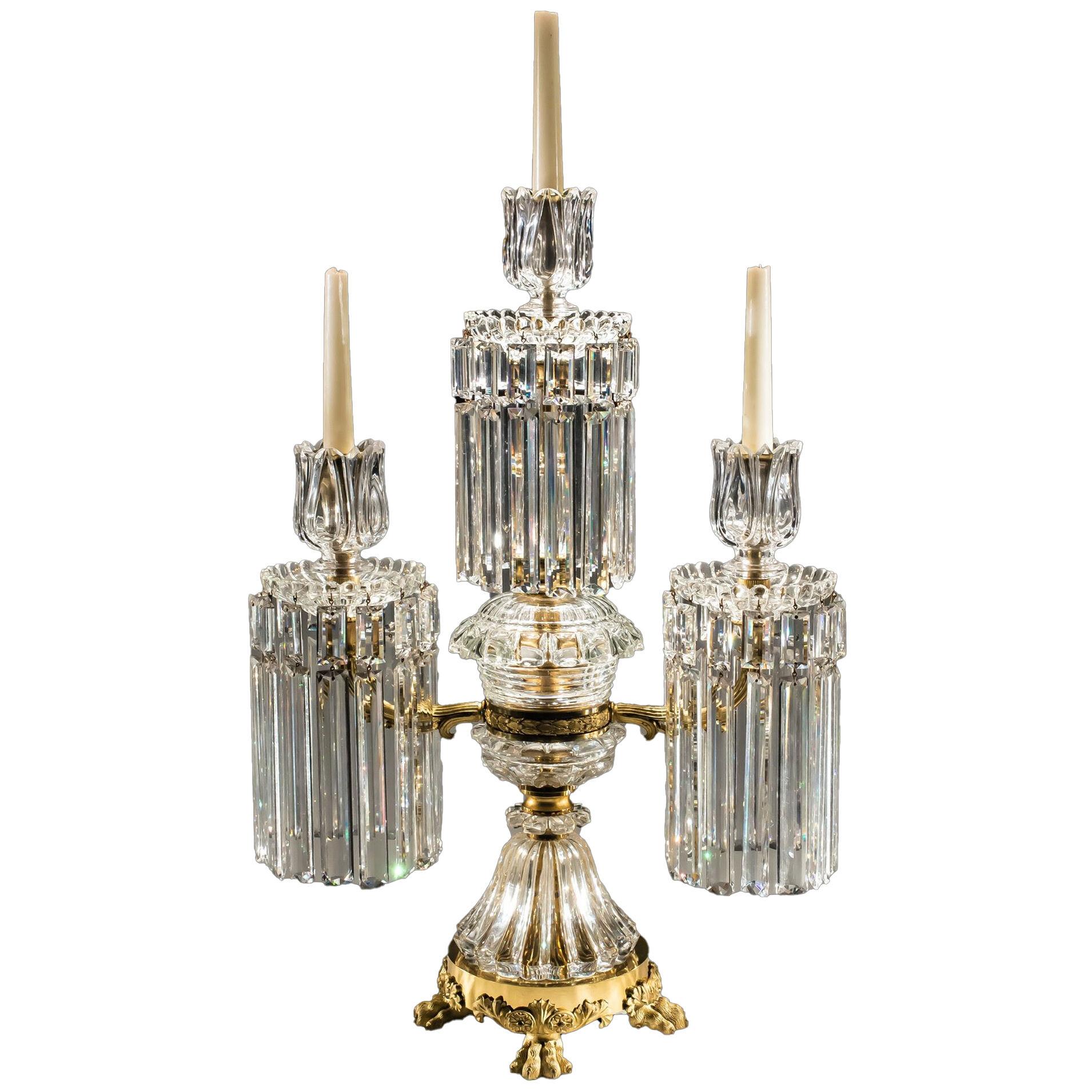 A Exceptionally Large Ormolu Mounted Three Light Candelabra by John Blades