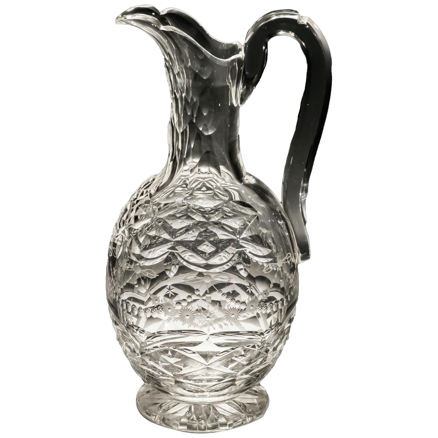 A Finely Cut & Engraved Water Jug Attributed to Thomas Webb