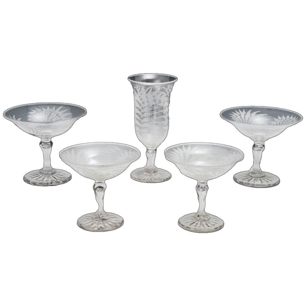 A Fine Table Service Finely Engraved With Fern Decoration