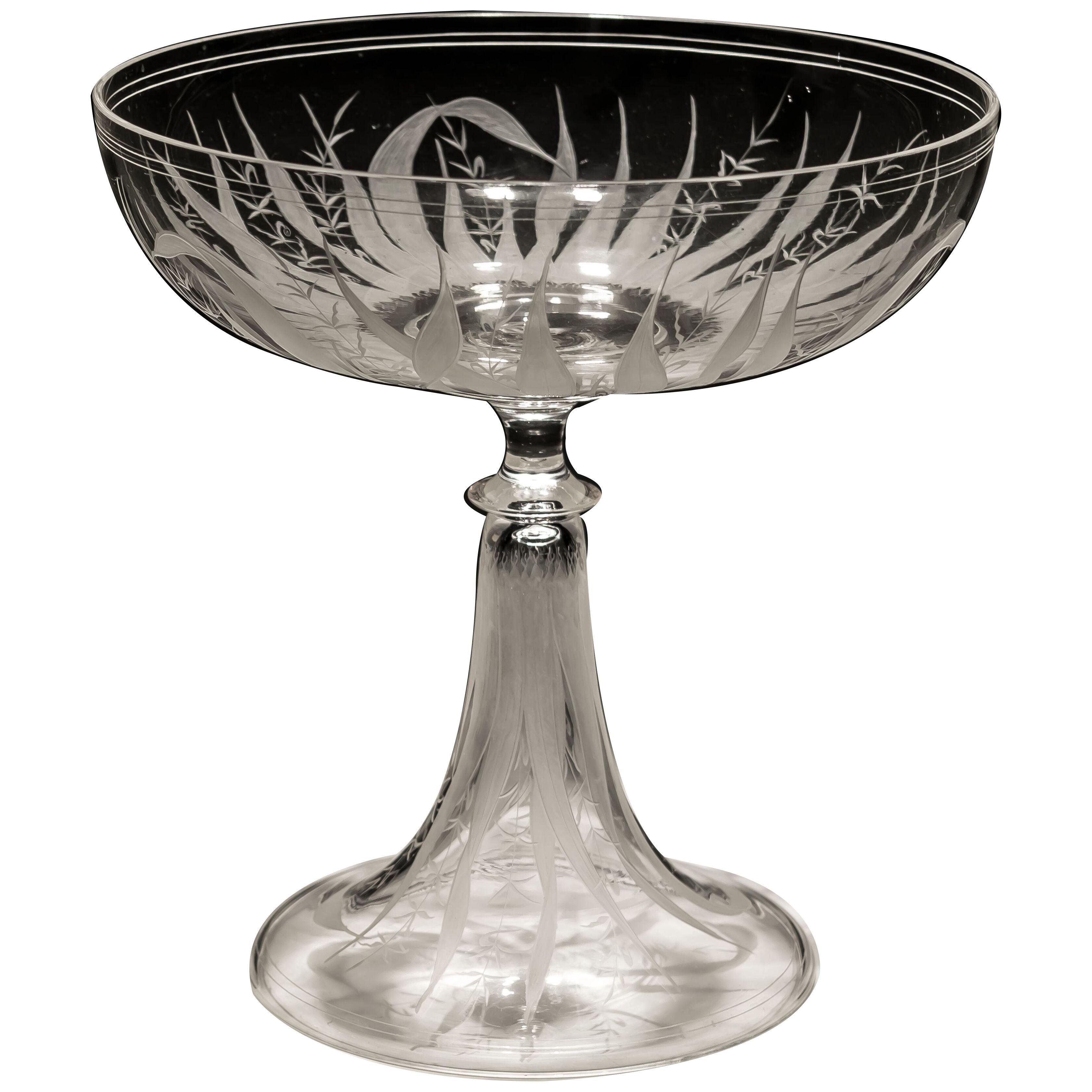 A Fineley Engraved Victorian Tazza