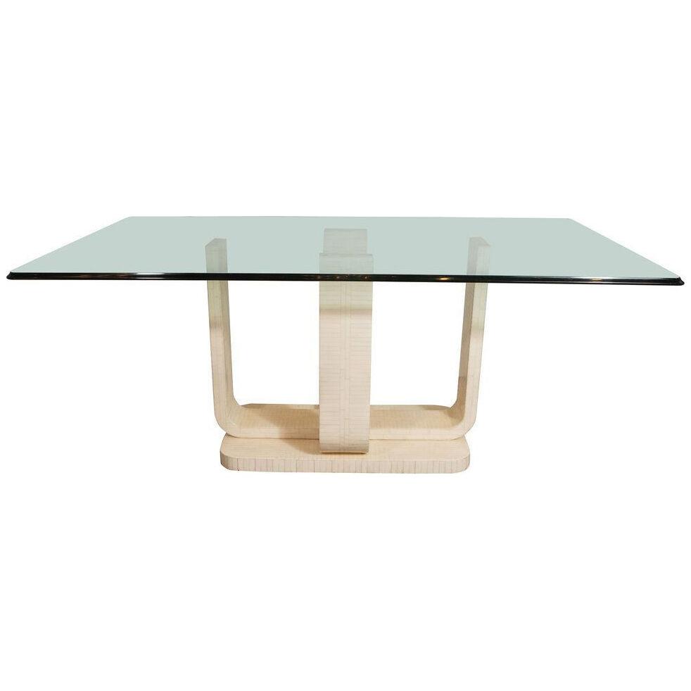Mid-Century Modern Tessellated Stone and Glass Dining Table by Maitland-Smith 
