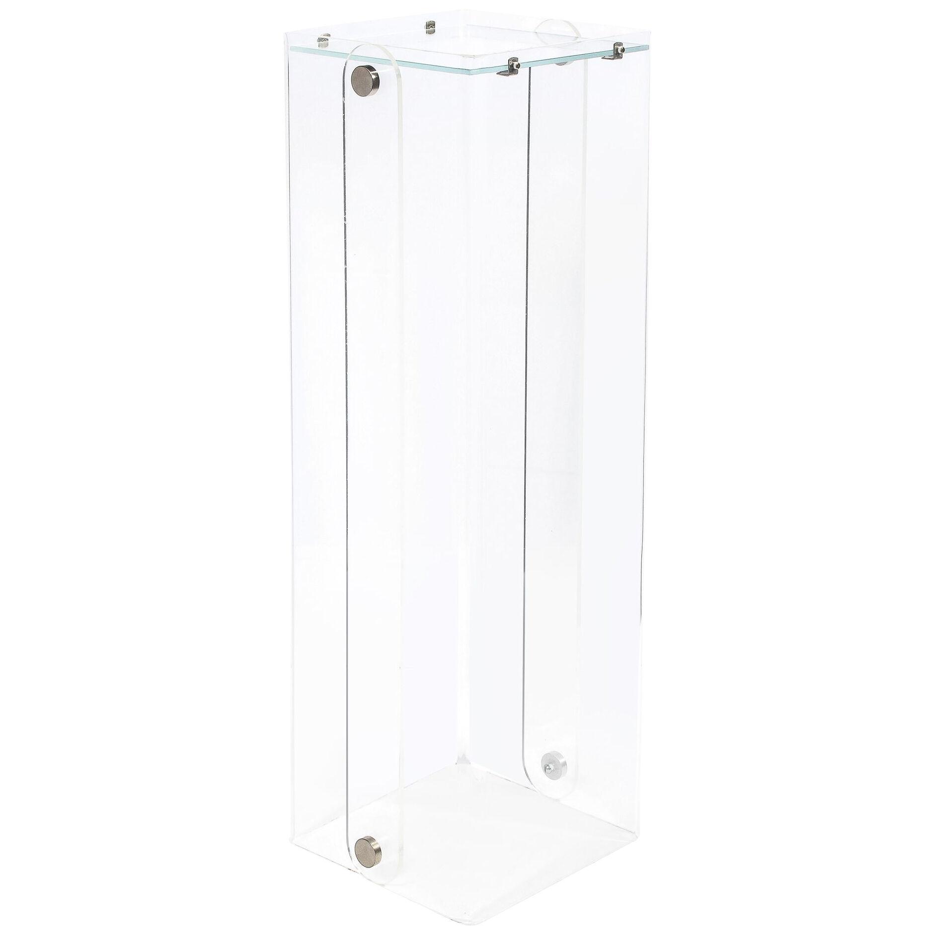 Mid-Century Modern Lucite Pedestal with Mirror Glass & Chrome Fittings