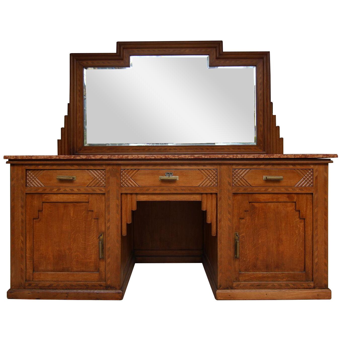 Early 20th Century French Art Deco Barbershop Dressing Table