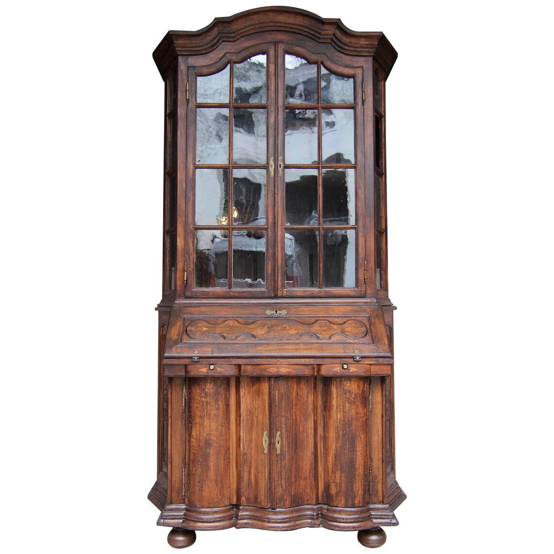19th Century Large German Baroque Style Secretary a Deux Corps