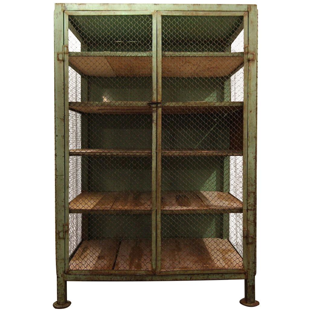 French Industrial Metal Cabinet