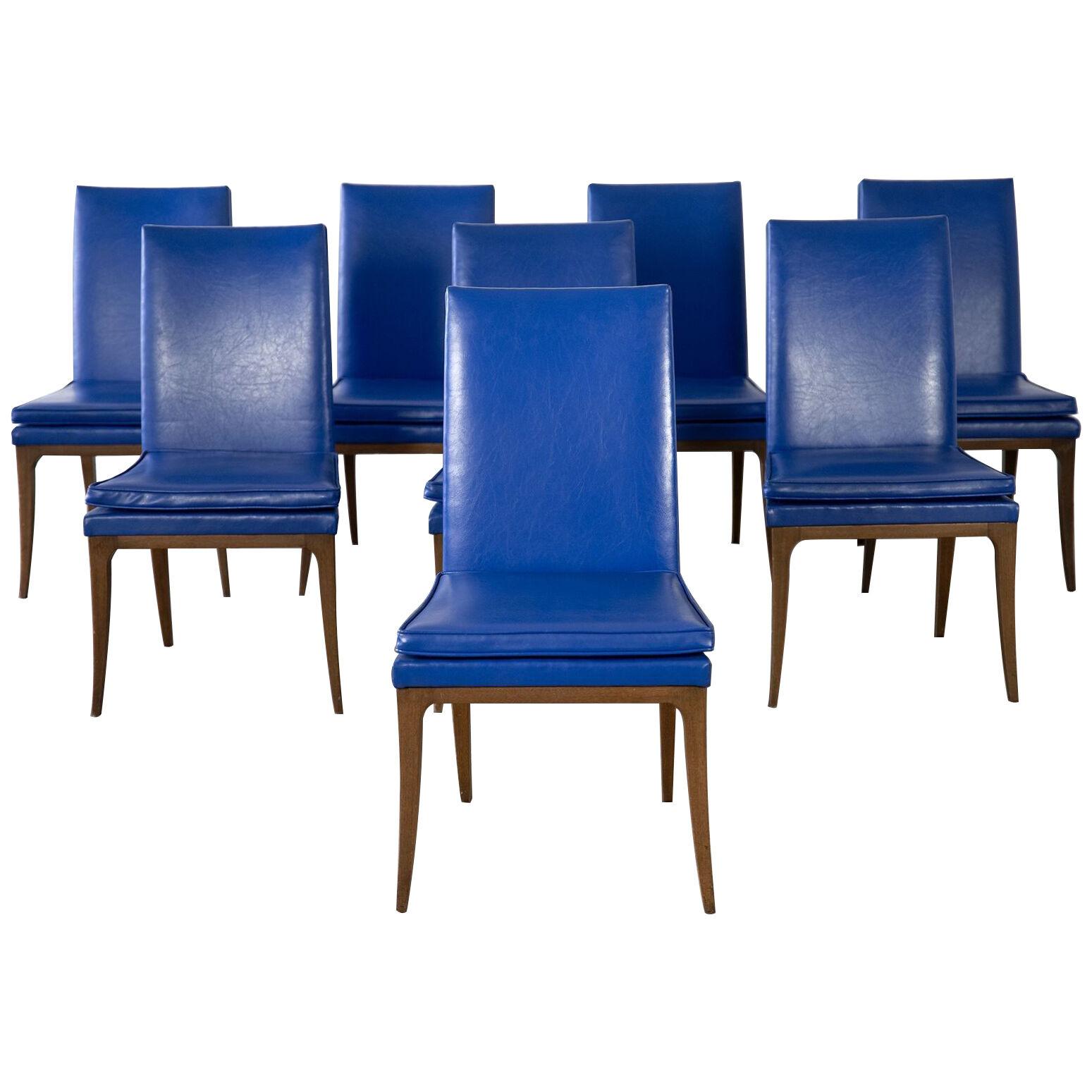 Set of Eight Sabre Leg Dining Chairs by Harvey Probber 1960s